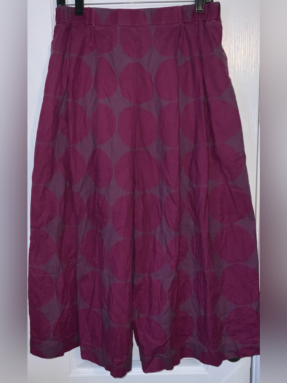 Marimekko Purple Polka Dot Cropped Wide-Leg Pants - Picture 2 of 10
